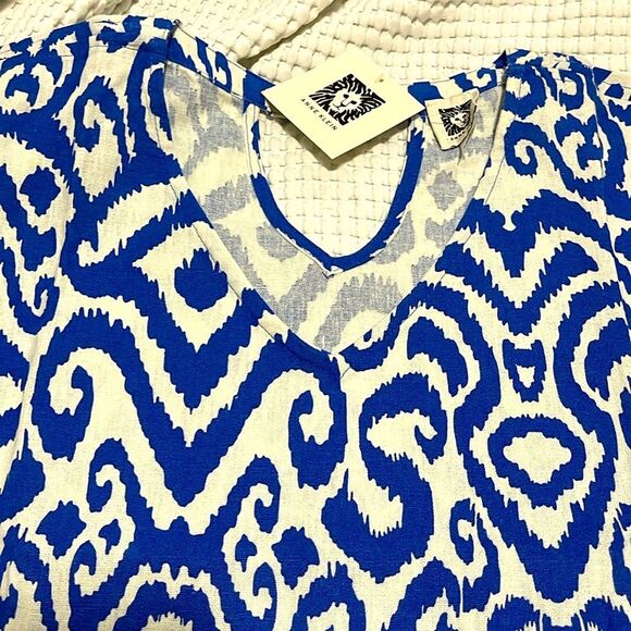 NWT- Anne Klein- S. Linen Blend Top - Picture 3 of 8